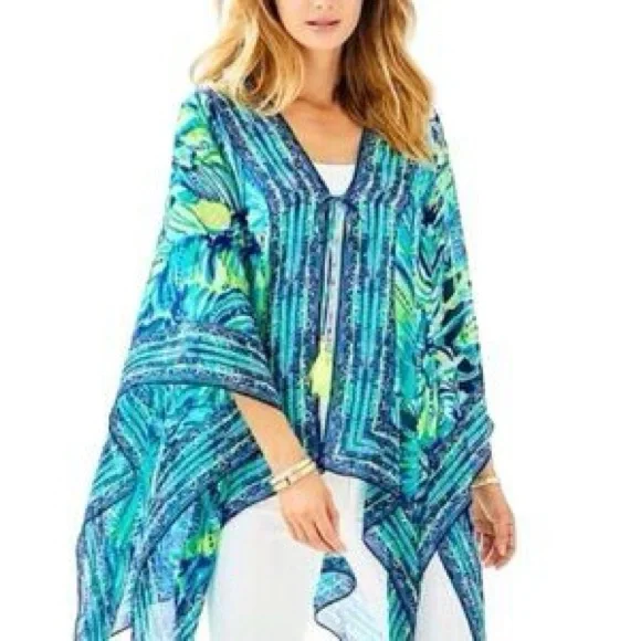 Lilly Pulitzer Anya Bright Navy Kimono